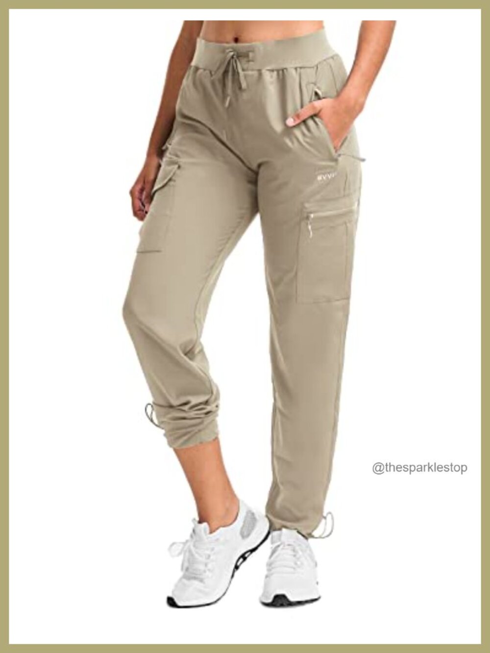Women's Lightweight Quick Dry Hiking Pants Cargo Joggers with Zipper Pockets